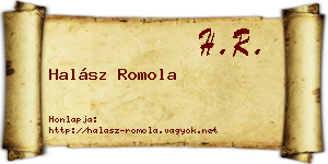 Halász Romola névjegykártya